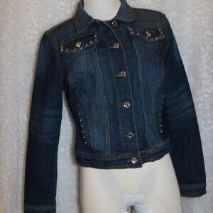 Earl Jean embellished diamond buttons small denim jacket small
